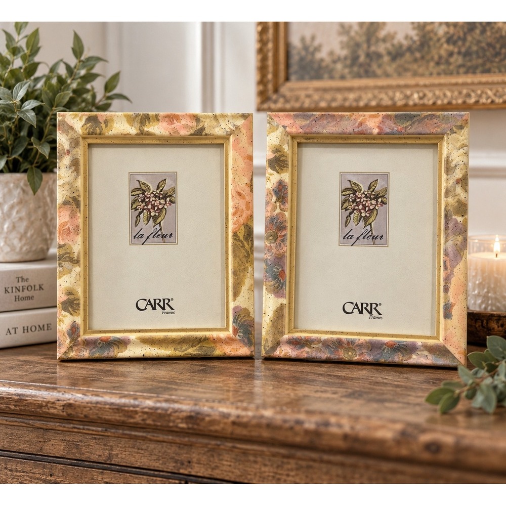 CARR Frames Pair 5x7 Floral Picture Frames Gold Cottagecore Grandmillennial